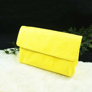 Bolso cosmético amarillo de gran capacidad de la PU