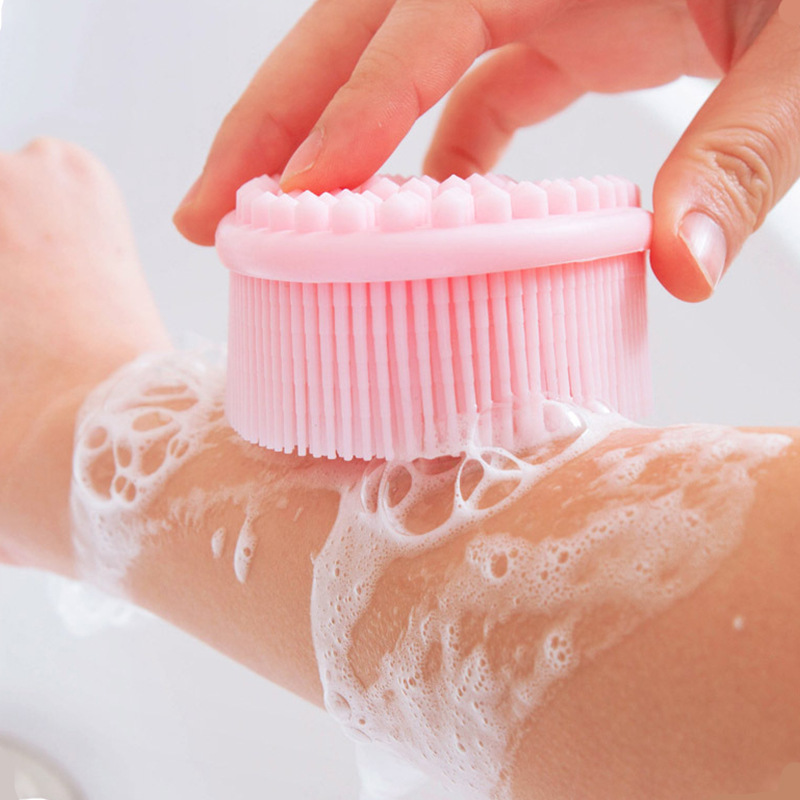 Limpiador corporal de silicona rosa para ducha 