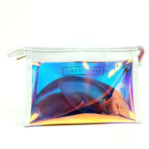 Bolsa de viaje cosmética holográfica Bolsa de aseo de viaje láser
