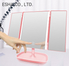 Espejo de tocador con espejo LED plegable de tres lados