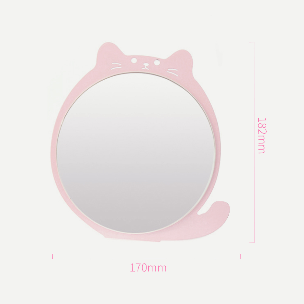 Espejo de mesa de maquillaje plegable de metal ajustable lindo gato